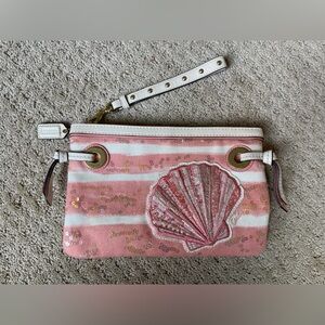 Coach Pink and White Seashell Clutch